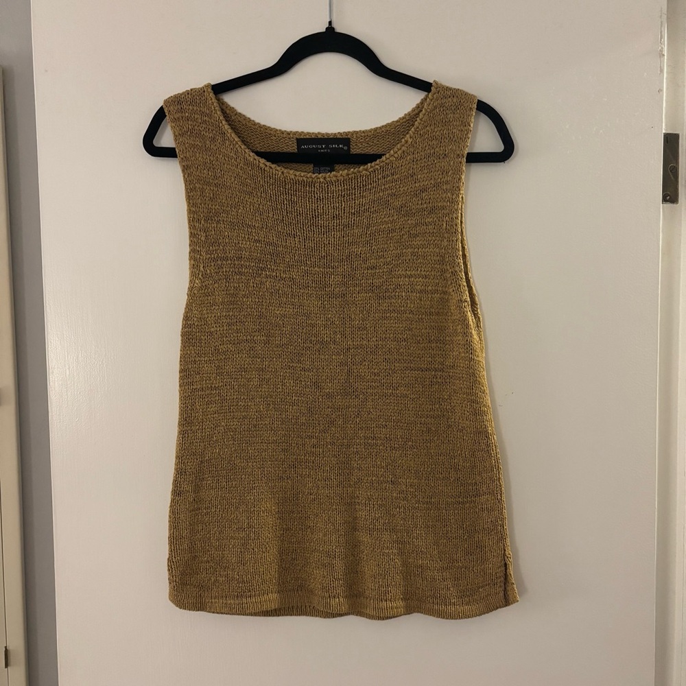 August Silk Gold/Tan Knit Tank Top